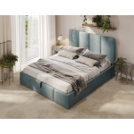 Designer Polsterbett in edlem Lazurton
